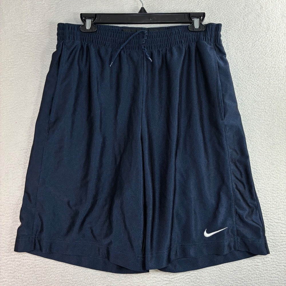 Y2K Nike Baggy Basketball Shorts Men M Blue Silky Loose‎ Drawstring Vintage